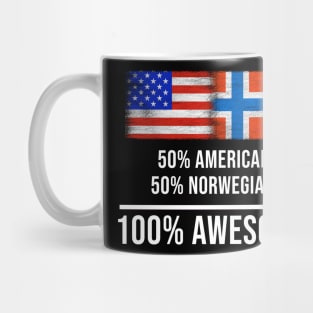 50% American 50% Norwegian 100% Awesome - Gift for Norwegian Heritage From Norway Mug